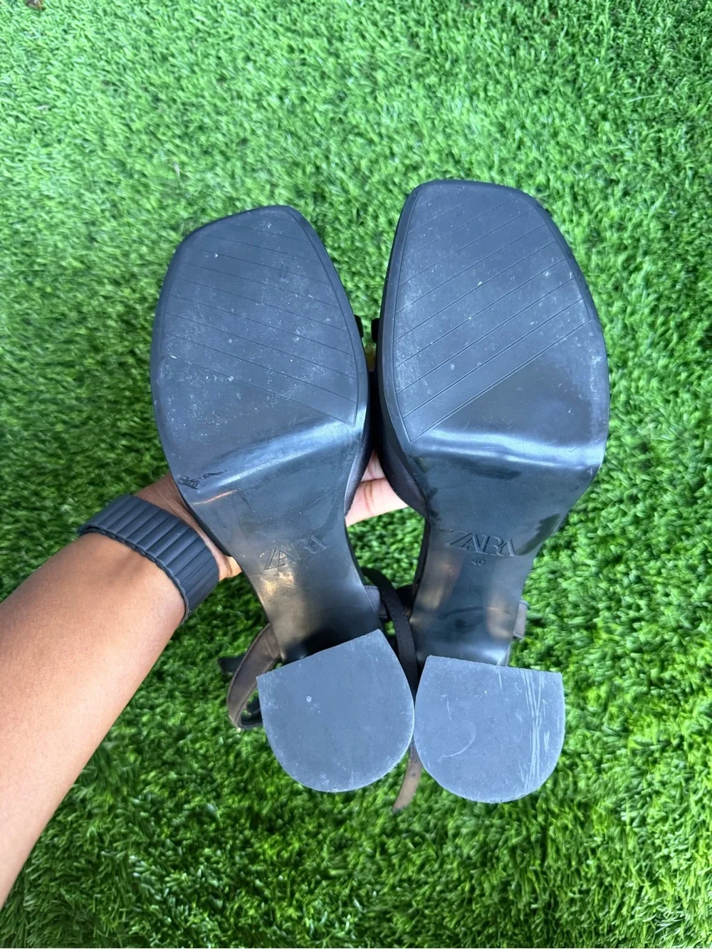 Zara Black Chunky Platform Heels